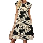 WIHOLL Summer Dresses for Women 2026 Cap Sleeve Casual Sundresses Floral Tiered Swing Fashion Beach Vacation Dress