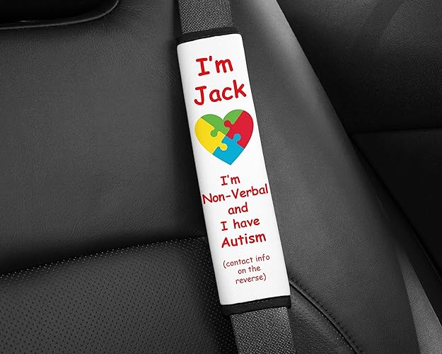 Personalised Special Needs Car seat belt cover Amazon.co.uk Handmade