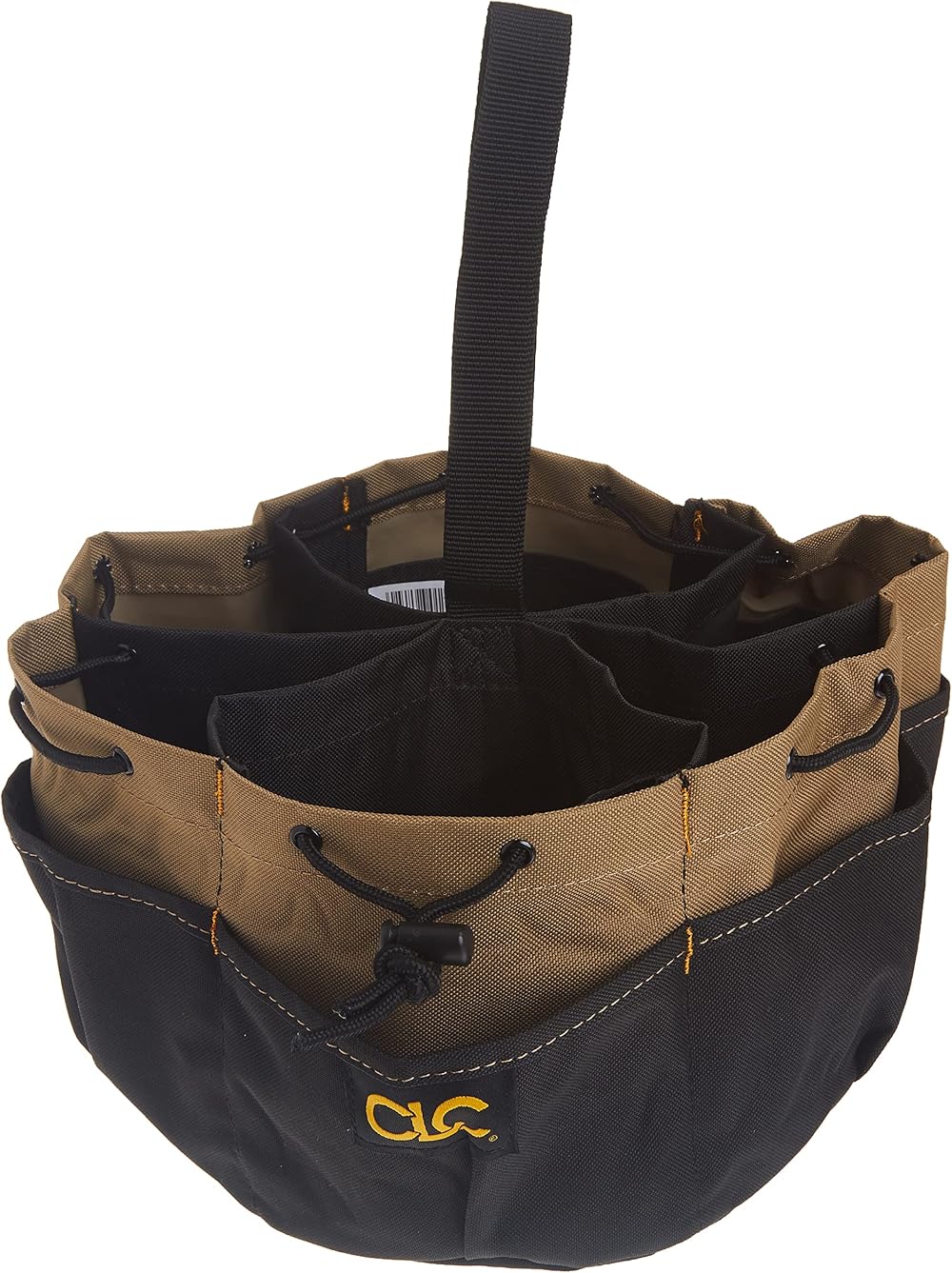 Custom Leathercraft 1148 22-Pocket Tool Parts Drawstring Bucket Bag 10x6
