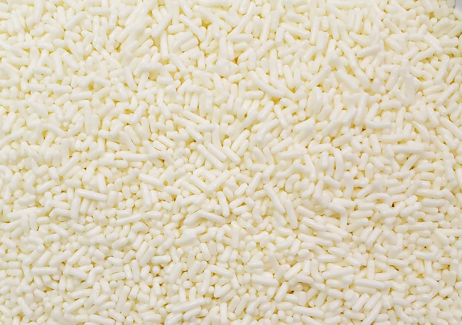2 Pounds White Sprinkles BULK Jimmies Edible Cake