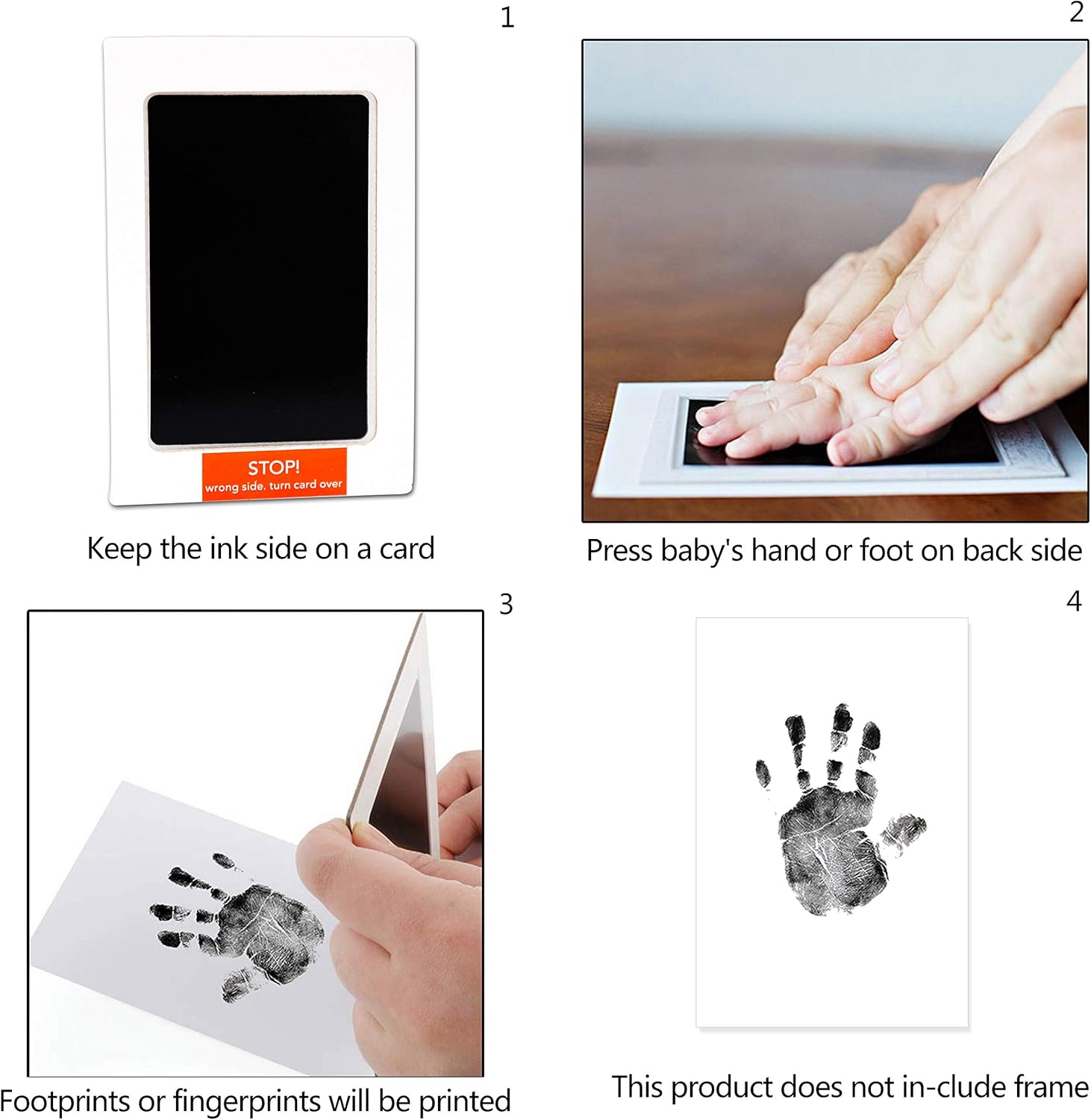 Bebe Empreinte De Main Et Empreinte De Pied Securitaire Touche Non Toxique Encre Tampon Avec 4 Cartes Pour Souvenir Familial Cadeau De Bapteme Bebe Et Registre Rose Kits De Moulage Et D Empreintes Bebe