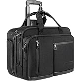 VANKEAN 17.3 Inch Rolling Laptop Bag, Waterproof Overnight Rolling Bags, Laptop Bags for Travel/Work/Business, Stylish Carry on Briefcase, Black