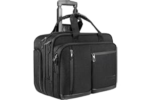 VANKEAN 17.3 Inch Rolling Laptop Bag for Men&Women, Stylish Carry on Briefcase laptop Water Proof Overnight Rolling Computer 