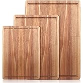 Solid Wooden Cutting Board Set of 3 Acacia Wood Charcuterie Board Set Meat Hardwood Chopping Board Butcher Blocks Non Toxic Maple Large Cutting Boards for Kitchen Decor Bread Serving Cheese Board
