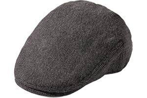 TOP-EX XL/XXL Wool Tweed Newsboy Flat Cap for Men Winter Fashion Ivy Cap Gatsby Golf Hat Satin Lined