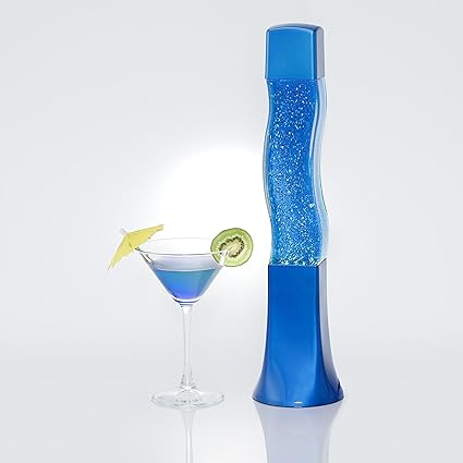 Glitter Lavalampe Blau Magmalampe Lavaleuchte Lavalampe 41cm Lavalampe E14 25W mit Kabelschalter Geschenkidee WeihnachtenGlit
