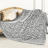 Black Blanket Twin Size, Lightweight Soft Fuzzy Cozy Plush Twin Cheetah Print Fleece Throws for Bed Couch Home Bedroom Dorm Decor All Season 60" x 80"