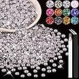 4000PCS 4mm Resin Rhinestones in Bulk (Clear), Bedazzling Flatback Crystals for Crafts DIY Nail Decoration, Gems Charms for Tumbler Shoes Clothing Fabric with Pickup Pen and Tweezers