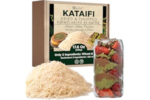 CERES GOURMET Kataifi Shredded Fillo Dough – Authentic Turkish Dried Chopped Kadayif (Kataifi) Pastry, Perfect for Kunafa, Knafeh & Baklava, Dubai Chocolate Freshly Packaged (1.1 Lb, Pack of 1)