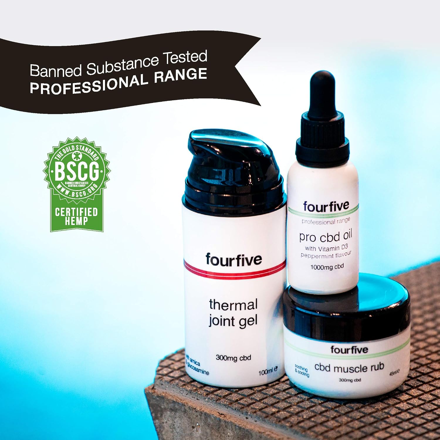 fourfive PRO CBD Oil 3.33%, 1000mg Cannabidiol, Peppermint Flavour, with Vitamin D3, Certified by The BSCG As Safe for Athletes, Clear - Image 3