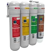 Aquatic Life Twist-in 4-Stage RO/DI Aquarium Filter, 75 GPD | Four filtration stages: sediment, carbon block, 75 GPD RO membrane, and color-changing DI resin