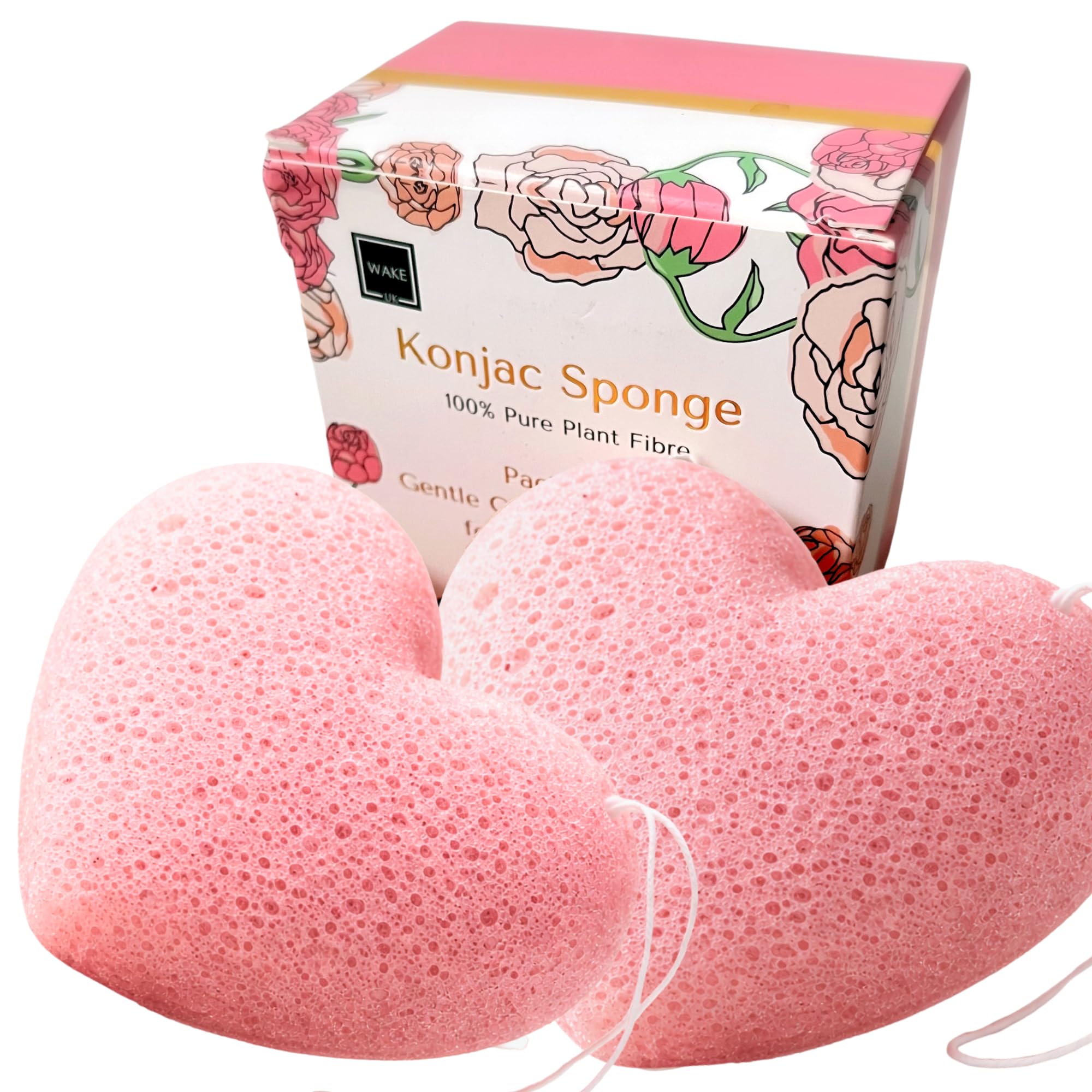 Mother's Day Gift!100% Natural Konjac Sponge (Pack of 2) Inspired by Korean & Japanese Beauty,Gentle Cleansing and Exfoliation for Sensitive Skin,Biodegradable, eco-Friendly, Chemical Free.