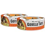 Gorilla White Duct Tape, 1.88" x 30 yd, White, (Pack of 2)