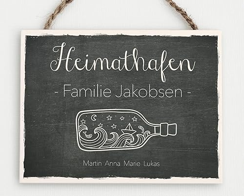 Personalisiertes Familienschild I Familienschild I Familienname I Holzschild-Familienname I Türschild aus Holz I Namensschild