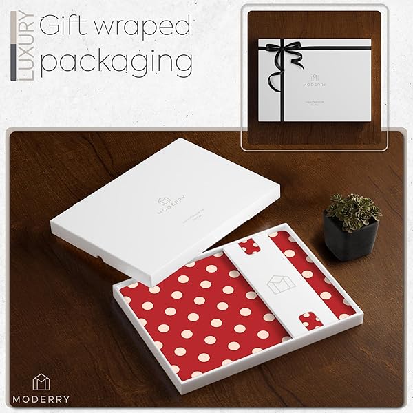 MODERRY SET OF 4 HEAT RESISTANT CORK PLACEMATS FOR DINING TABLE WITH FREE SET OF 4 MATCHING DRINK COASTERS CREAM & RED POLKADOT DESIGN 16 X 12 INCHES CORK BACKED HARD PLACEMATS (RED POLKADOT)