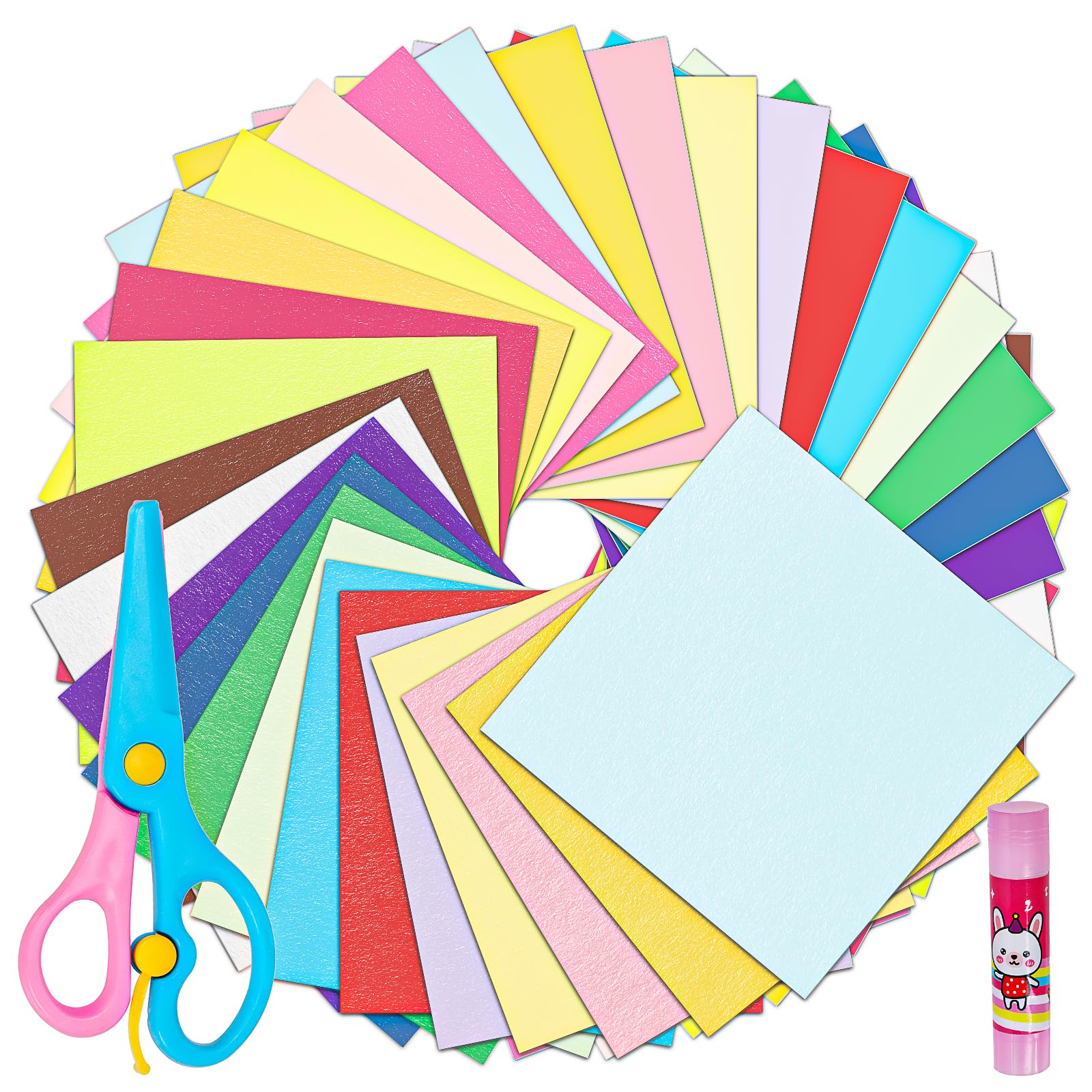 Glarks 200 Sheets Origami Paper, 10In Square Sheet, 20 Vivid Colors Same Color on Both Sides Easy Fold Paper for Crafts & Art, Allow for Easy & Intricate Folding