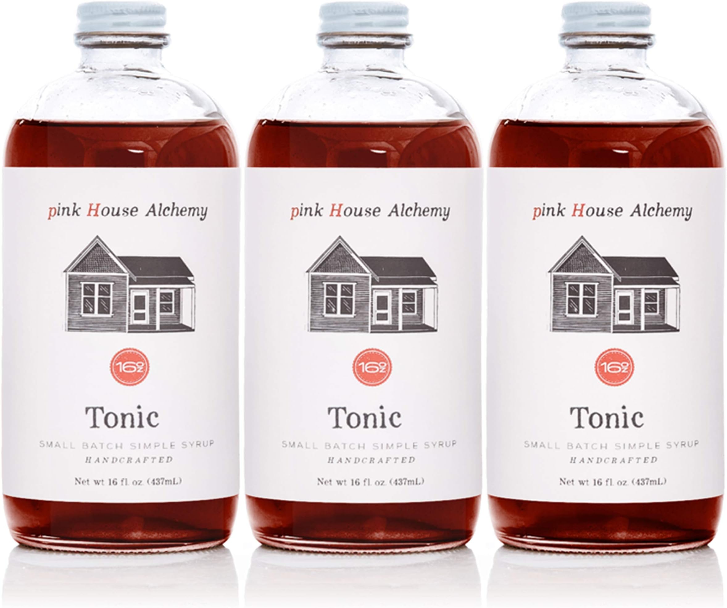 Pink House AlchemyTonic Simple Syrup 3 Pack of 16 OZ Bottles for Coffee, Cocktail, Non-Alcoholic and Mocktail Drinks, All-natural, non-GMO (TON3)