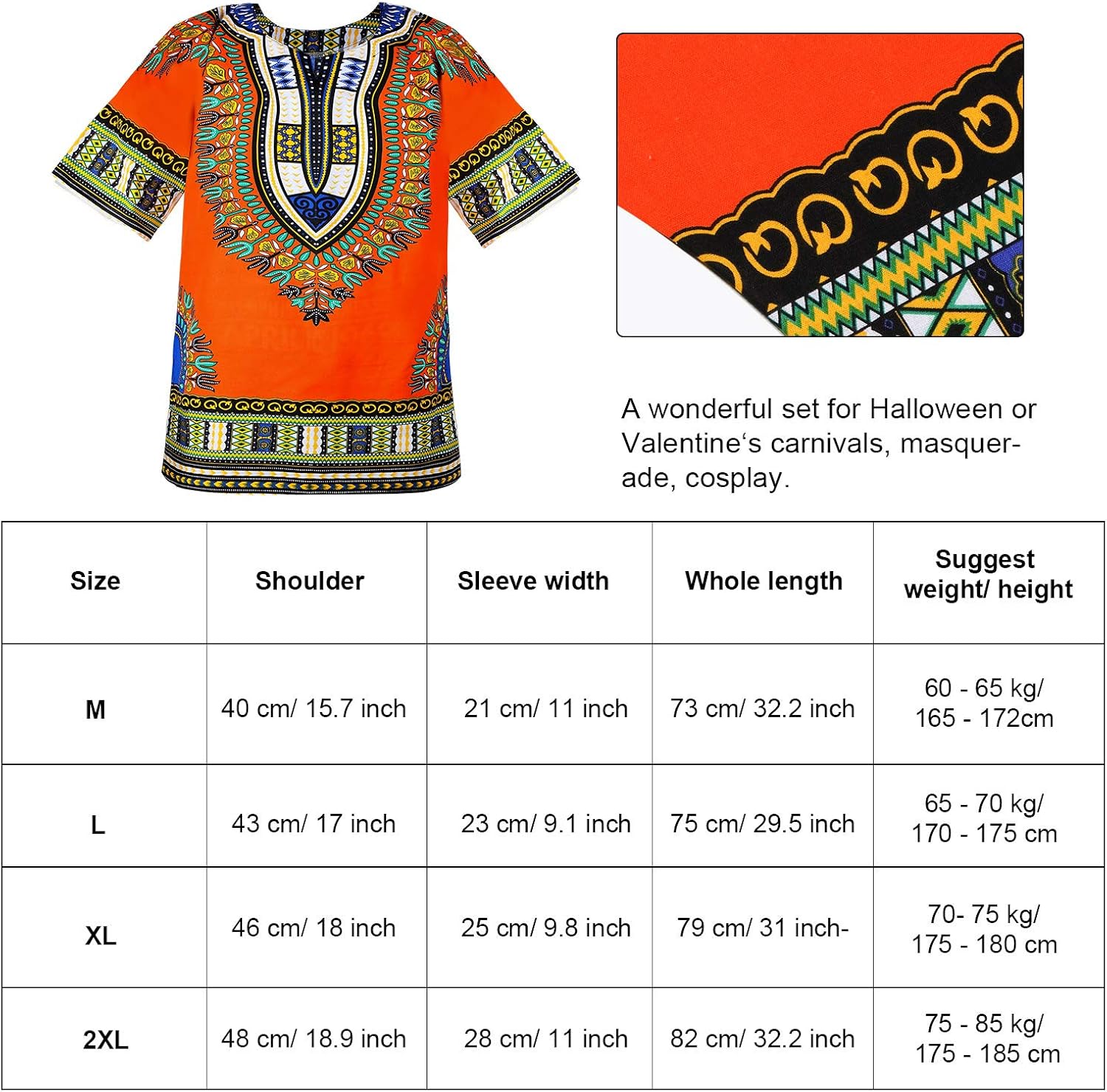 Hippie Costume Set Men's Hippie Shirt Brown Wig Sunglasses Peace Sign Necklace: Clothing