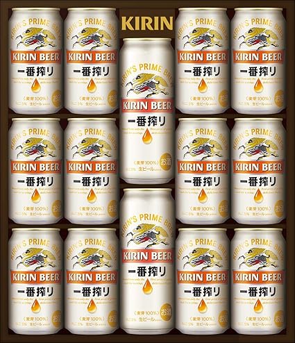 Amazon Co Jp お中元 ビール ギフト キリン一番搾り生ビールセット K Is35 350ml 12本 500ml 2本 ギフトbox入り 食品 飲料 お酒
