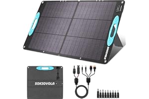 SOKIOVOLA N-Type 16BB 100W Portable Solar Panel for Power Station,ETFE Portable Foldable Solar Charger NextGen 25% High Conversion IP68 Waterproof Solar Panel for Camping Outdoor RV Blackout
