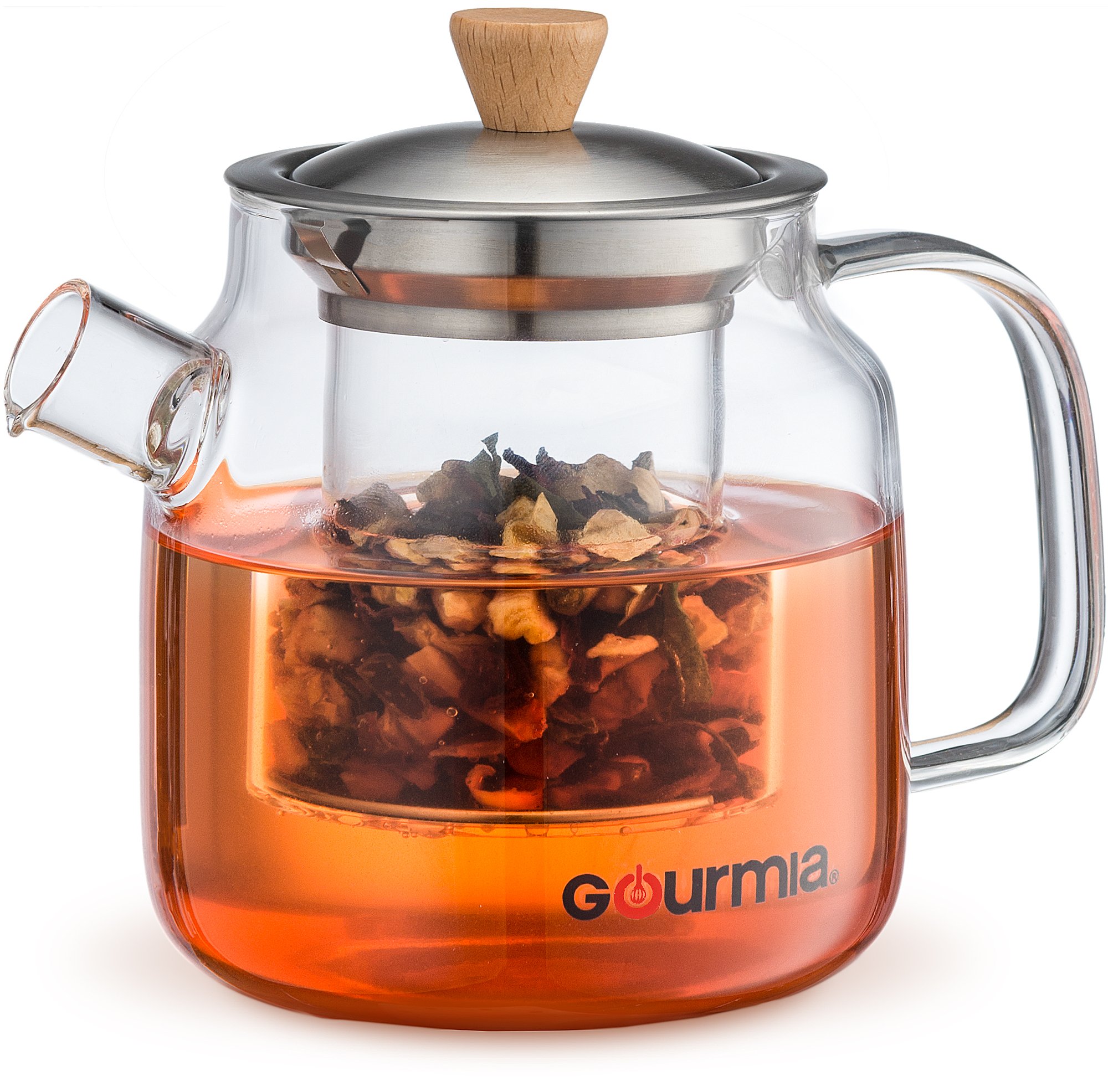 NEW & IMPROVED Gourmia GTP9810 Glass Tea Pot & Infuser With Handle, Lid & Filter eBay