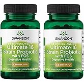 Swanson Dr. Stephen Langer's Formula - Natural Probiotic w/Prebiotic FOS - 16-Strain Supplement Promoting Digestive Support w/ 3.2 Billion CFU per Capsule - (60 Veggie Capsules) 2 Pack