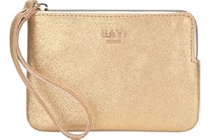 GAYI URBAN Genuine Leather 4.5 x 6.5 Wristlet Purse for Women, Evening Wristlet Pouch Clutch Bag