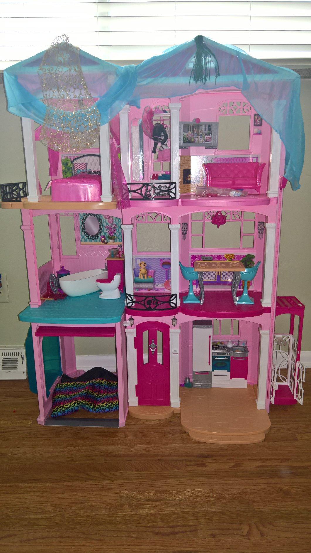 barbie dreamhouse doll 3 story furniture girls play beverl