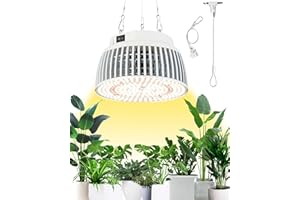 yadoker LED Grow Light for Indoor Plants Full Spectrum,Sunlike Hanging Grow Lamps for Seed Starting Seedlings Vegetable Pepper,Daisy Chain,Quiet Built-in Fan,800W
