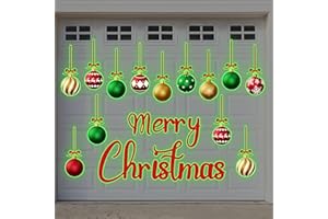 90SHINE 31PCS Christmas Garage Door Decorations Glow in The Dark Magnets - Magnetic Merry Xmas Ball Holiday Refrigerator Fridge Cruise Kitchen Decor(Red Green Gold)
