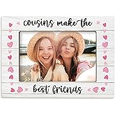 Hiuwevt Cousin Gifts 4x6 Picture Frame, Best Friend for Sister Cousins Photo Frame, Long Distance Friendship Gifts, Friendship Wooden Picture Frames for Wall or Tabletop Display