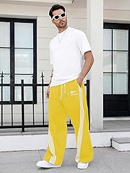 GORGLITTER Men's Baggy Wide Leg Sweatpants Y2K