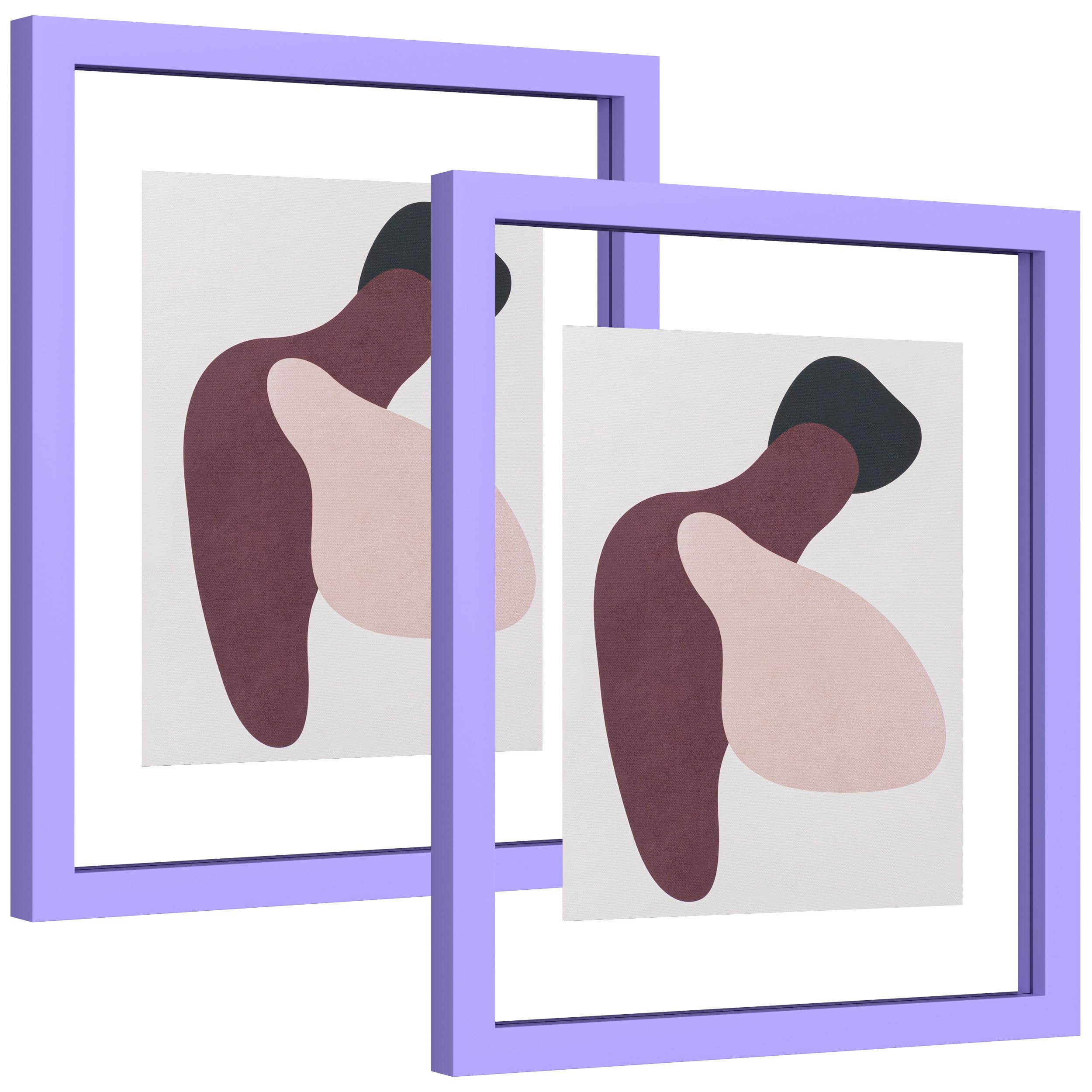Photo 1 of eletecpro 11x14 Purple Floating Picture Frames Set of 2, Real Double Glass Picture Frames for Wall Mount, Vertical or Horizontal Display Multi-Size Photos and Artworks up to 11 x 14 Inches, Home Decor