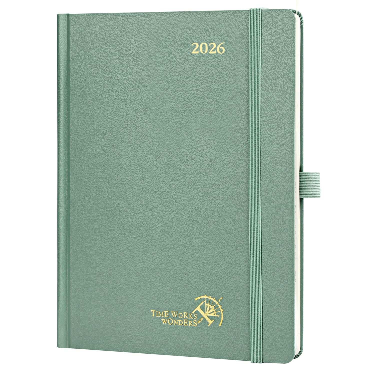 Photo 1 of POPRUN 2026 Planner (Medium Size 8.5''x 6.5'' Hardcover) - Daily Weekly and Monthly Calendar Agenda 2026 Appointment Book with Hourly Time Slots, Monthly Tabs, 100 GSM - Midnight Green