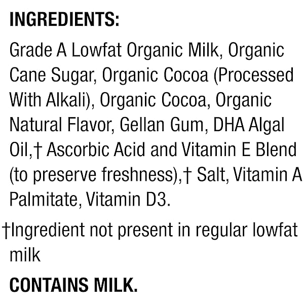 HORIZON ORGANIC SHELF STABLE 1% LOWFAT DHA OMEGA-3 CHOCOLATE MILK BOXES, PACK OF 12 – 8G PROTEIN PER SERVING