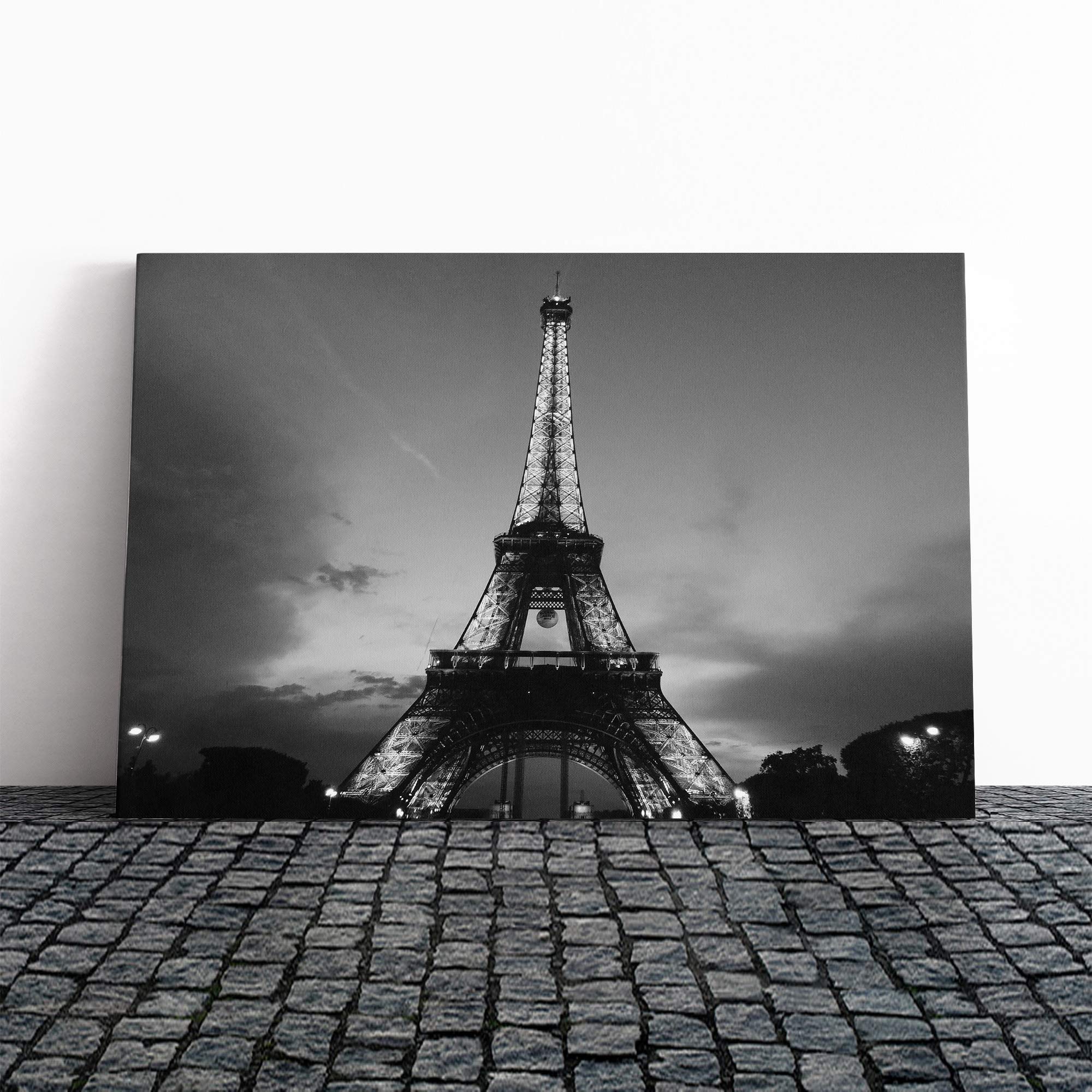 Eiffel Tower Paris France Vol.2 Canvas Print | Gallery Wrapped 30mm Frame Wall Art | 20x14 inches | Ready to Hang | Modern Cityscape Picture | Living Room Bedroom Lounge Office