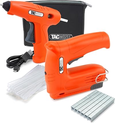 Tacwise 1784 Cordless 4V Staple Nail Gun & Glue Gun Bundle with Bag