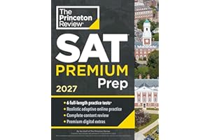Princeton Review SAT Premium Prep, 2027: 6 Full-Length Practice Tests (3 in Book + 3 Adaptive Tests Online) + Online Flashcar