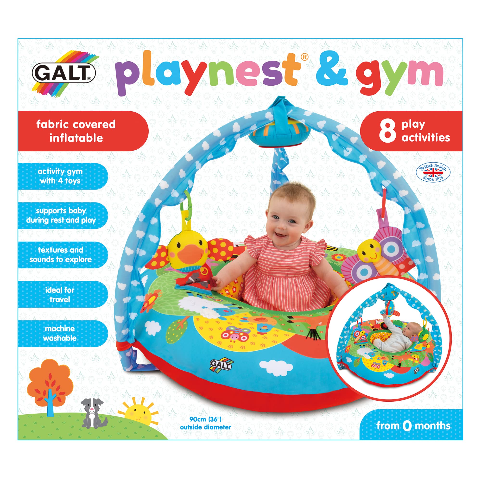 Galt Toys, Playnest & Gym - Farm, Baby Activity Center & Floor Seat