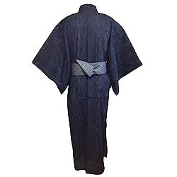 Edoten Men's Kimono Japan Shijira Weaving Yukata