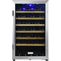 EdgeStar CWF440SZ 20 Inch Wide 44 Bottle Capacity Free Standing Wine Cooler with Reversible Door and LED Lighting