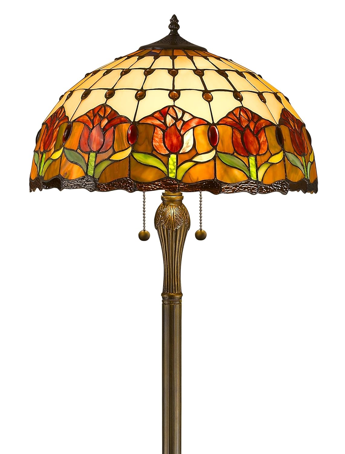 Amora Lighting AM002FL18 Tiffany Style Tulips Floor Lamp 18Inch Shade