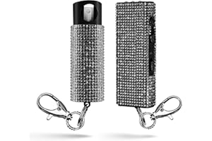 Guard Dog Security Bling It On Stun Gun and Pepper Spray for Self Defense, Fashionable Self-Defense Keychain Set for Women, Glow-in-The-Dark Actuator, 16-Ft Range, USB Rechargeable