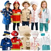 5-1 Kids Dress Up Clothes &amp; Pretend Play Costumes for Ages 3-7 | Machine Washable Role Play Dress Up Costumes for Boys &amp; Girls with Matching Accessories &amp; Storage Trunk