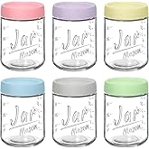 Xyptorix 6-Pack 16oz Overnight Oats Containers with Airtight Lids - Glass Mason Jars with Measurement Marks for Yogurt, Meal Prep & Chia Pudding, Stackable & Leakproof