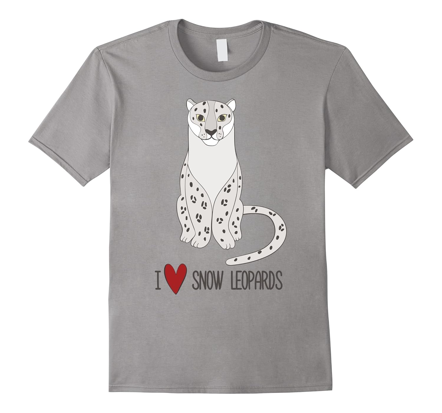 I Love Snow Leopards Cute Beautiful Snow Leopard T Shirt-Rose