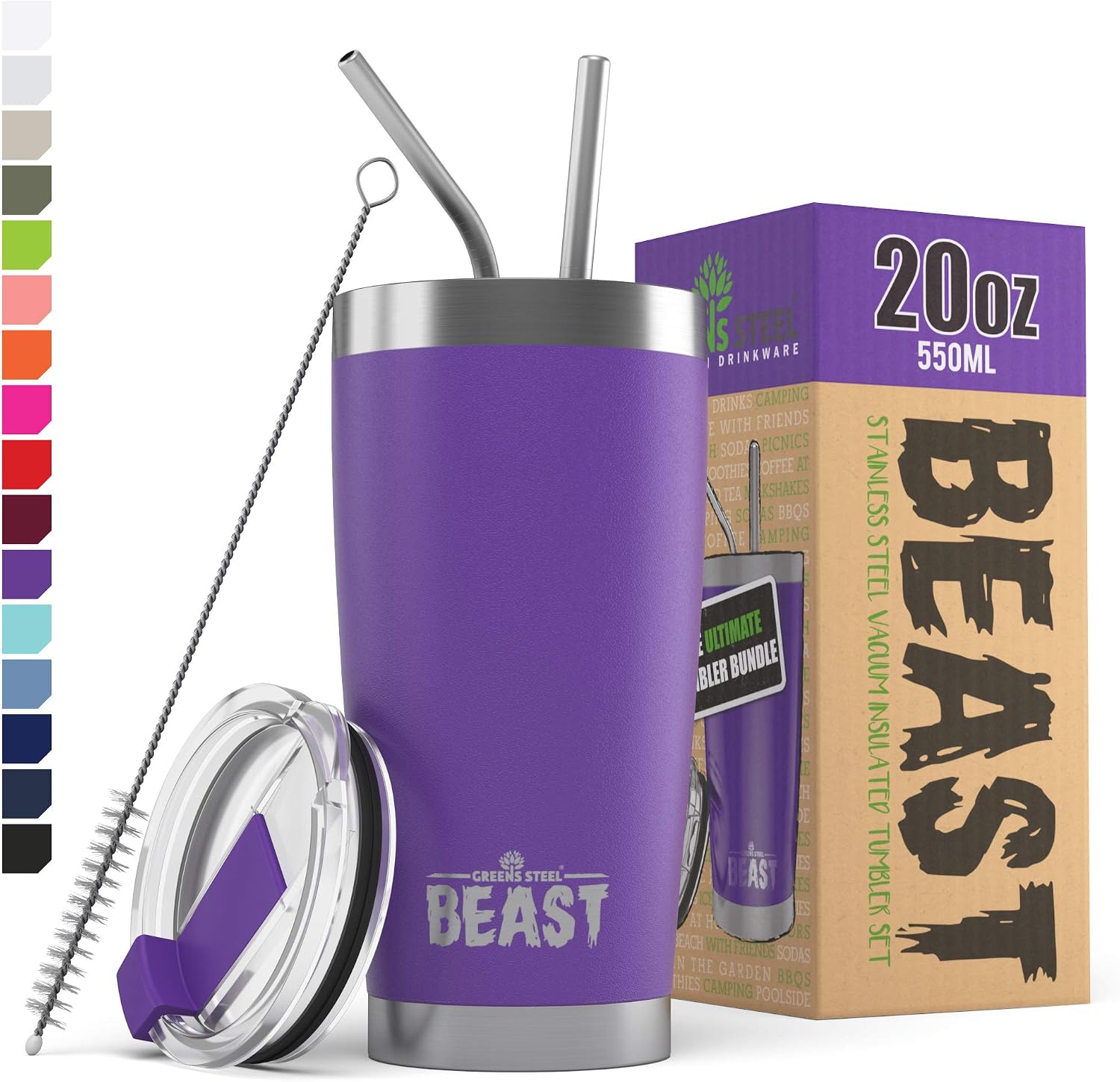 Beast Tumbler - 550 ml (20 oz), Purple, Deep Purple, 20 Ounces