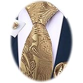 Barry.Wang Paisley Tie Fashion Set Hanky Cufflinks Neckties for Men Woven Silk