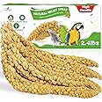 Millet for Birds 2.4LB, Natural Sun-Dried Millet Spray for Birds Seed No Stems Only Edible Tops for Parakeet, Budgies, Finches, Cockatiels, Parrots, Lovebird, Hamster and Other Pet Birds Bird Treat