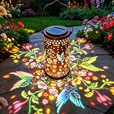 Ziraisys Hummingbird Colorful Solar Lantern Outdoor Waterproof, Garden Gift | Metal Decor for Yard,Patio,Backyard,Porch, Hang/Stand Use, Garden Gift for Women Mom Grandma, Auto Dusk/Dawn,6-10h Lighting